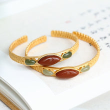 Load image into Gallery viewer, Silver Inlaid Natural Fine Southern Red Agate Bracelet Classical  Weaving Unique Craft Female Jewelry
