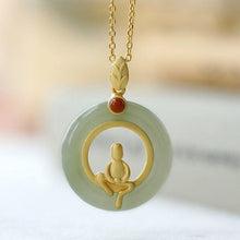 Load image into Gallery viewer, Lokaloca Silver Inlaid Natural Jade Buddha Pendant Necklace
