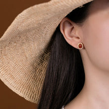 Load image into Gallery viewer, Silver Inlaid Natural Fine White Jade Earrings Exquisite and Elegant Ladies Jewelry
