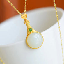 Load image into Gallery viewer, Silver Natural Fine White Jade Pendant Necklace Vintage Style Retro Unique Craft Charm Women&#39;s Brand Jewelry
