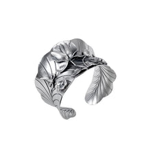 Load image into Gallery viewer, Silver Retro Lotus Ethnic Style Fashion Opening Bracelet Luxury and Elegant Ladies Jewelry
