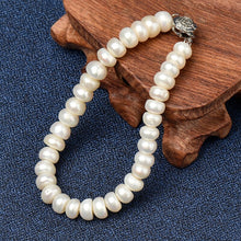 Load image into Gallery viewer, Handmade Natural  Freshwater pearl Beaded With Rose Charm Bracelet
