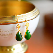 Load image into Gallery viewer, Lokaloca Original Natural Fine Jade Drop-shaped Earrings
