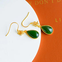 Load image into Gallery viewer, Lokaloca Original Natural Fine Jade Drop-shaped Earrings
