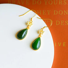 Load image into Gallery viewer, Lokaloca Original Natural Fine Jade Drop-shaped Earrings
