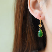 Load image into Gallery viewer, Lokaloca Original Natural Fine Jade Drop-shaped Earrings
