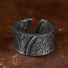 Load image into Gallery viewer, Sterling Silver Handmade Antique Exaggerated Charm Retro Opening Men&#39;s Ring
