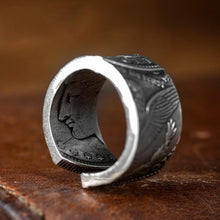 Load image into Gallery viewer, Sterling Silver Handmade Antique Exaggerated Charm Retro Opening Men&#39;s Ring
