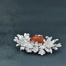 Load image into Gallery viewer, Summer Special Silver Inlaid Southern Red Agate High-end Women&#39;s Personality Wild Classical Luxury Brooch Pendant
