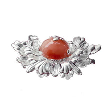 Load image into Gallery viewer, Summer Special Silver Inlaid Southern Red Agate High-end Women&#39;s Personality Wild Classical Luxury Brooch Pendant
