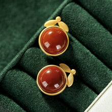 Load image into Gallery viewer, The Designer&#39;s Original Silver Inlaid Natural Southern Red Agate Cherry Earrings Exquisite Ladies Jewelry
