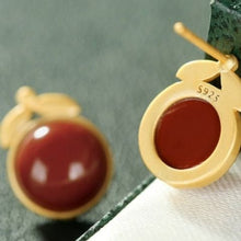 Load image into Gallery viewer, The Designer&#39;s Original Silver Inlaid Natural Southern Red Agate Cherry Earrings Exquisite Ladies Jewelry
