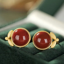 Load image into Gallery viewer, The Designer&#39;s Original Silver Inlaid Natural Southern Red Agate Cherry Earrings Exquisite Ladies Jewelry
