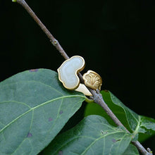 Load image into Gallery viewer, Unique and Creative Natural Fine White Jade Auspicious Cloud Opening Adjustable Exquisite Elegant Ladies Ring
