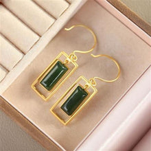 Load image into Gallery viewer, Lokaloca Unique and Creative Silver Inlaid Jade Jasper Earrings
