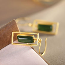 Load image into Gallery viewer, Lokaloca Unique and Creative Silver Inlaid Jade Jasper Earrings
