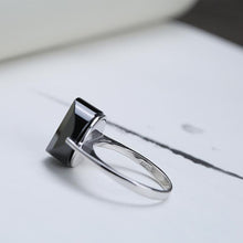 Load image into Gallery viewer, Unique Creative Original Black Agate Ring Fashion Exquisite Female Silver Jewelry
