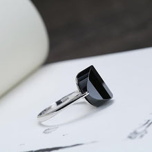 Load image into Gallery viewer, Unique Creative Original Black Agate Ring Fashion Exquisite Female Silver Jewelry
