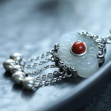 Load image into Gallery viewer, Unique Design Natural Fine White Jade Ethnic Style Clavicle Necklace Pendant
