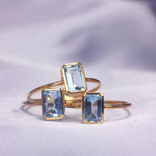 Load image into Gallery viewer, Unique Original Aquamarine Opening Adjustable Ring Exquisite Charm Luxury Ladies Jewelry
