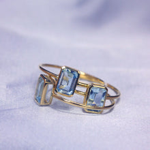 Load image into Gallery viewer, Unique Original Aquamarine Opening Adjustable Ring Exquisite Charm Luxury Ladies Jewelry
