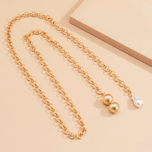 Load image into Gallery viewer, Sunshine Vintage Cuban Link Chain Baroque Pearl Tassel Pendant Choker Necklace
