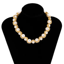 Load image into Gallery viewer, Luxury Big Size Twisted Imitation Pearl Beaded Choker Necklace
