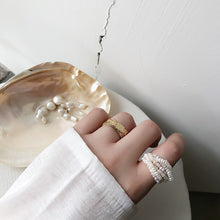 Load image into Gallery viewer, Limerence 18K Gold Plated Multilayer Natural Pearl Beaded Ring
