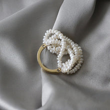 Load image into Gallery viewer, Limerence 18K Gold Plated Multilayer Natural Pearl Beaded Ring
