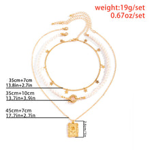 Load image into Gallery viewer, Reminisce Vintage Multilayer Star Charm Pearl Beaded Rose Pendant Choker Necklace
