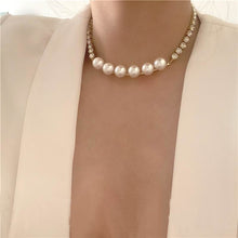 Load image into Gallery viewer, Vintage Tennis Rhinestone Pearl Choker Necklaces For Ladies
