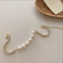 Load image into Gallery viewer, Vintage Tennis Rhinestone Pearl Choker Necklaces For Ladies
