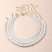 Load image into Gallery viewer, Minimalist Vintage 4/5/6/8/10MM Pearl Beaded Chain Choker Necklace
