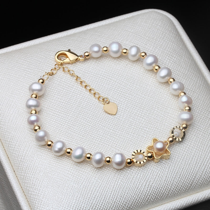 Serendipity Fine Multi Color Natural Pearl Beaded Charm Bracelet