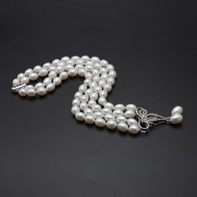 Load image into Gallery viewer, Double Strands Natural Gray Freshwater Pearl Beaded Pendant Necklace for Ladies
