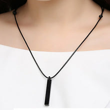 Load image into Gallery viewer, Handcrafted Black Obsidian Cuboid Crystal Pendant Power Healing Chakra Reiki Rope Chain Necklace
