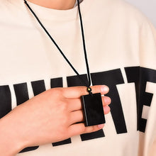 Load image into Gallery viewer, Handcrafted Natural Black Obsidian Rectangle Pendant Necklace
