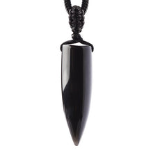 Load image into Gallery viewer, Handcrafted Natural Black Obsidian Pendant Power Healing Chakra Reiki Crystal Necklace
