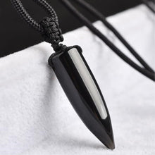 Load image into Gallery viewer, Handcrafted Natural Black Obsidian Pendant Power Healing Chakra Reiki Crystal Necklace
