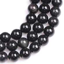 Load image into Gallery viewer, Natural Black Obsidian 4-14mm Round Beads Strand for DIY Jewelry Making
