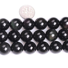 Load image into Gallery viewer, Natural Black Obsidian 4-14mm Round Beads Strand for DIY Jewelry Making
