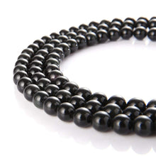 Load image into Gallery viewer, Natural Black Obsidian 4-14mm Round Beads Strand for DIY Jewelry Making
