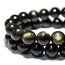 Load image into Gallery viewer, Natural Golden Obsidian 4-12mm Round Beads Strand for DIY Jewelry Making
