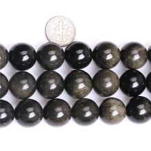 Load image into Gallery viewer, Natural Golden Obsidian 4-12mm Round Beads Strand for DIY Jewelry Making
