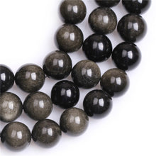 Load image into Gallery viewer, Natural Golden Obsidian 4-12mm Round Beads Strand for DIY Jewelry Making
