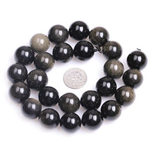 Load image into Gallery viewer, Natural Golden Obsidian 4-12mm Round Beads Strand for DIY Jewelry Making
