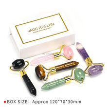 Load image into Gallery viewer, Natural Jade Roller Multi Crystal Massage Stick Face Eye Nose Massager
