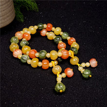 Load image into Gallery viewer, Handcrafted Natural Yellow &amp; Green Jade Pumpkin Beaded Charm Bracelet
