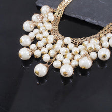 Load image into Gallery viewer, Handmade Luxury Pearl Cluster Pendant Statement Necklace
