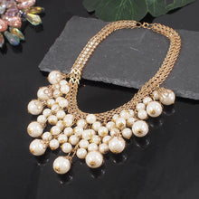 Load image into Gallery viewer, Handmade Luxury Pearl Cluster Pendant Statement Necklace
